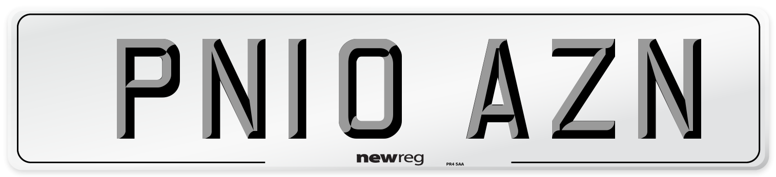 PN10 AZN Number Plate from New Reg
